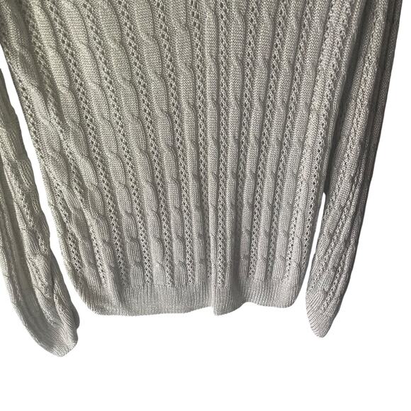 Chico's Women's Size 2 Medium Open Knit Metallic V Neck Sparkle Sweater - Picture 3 of 9